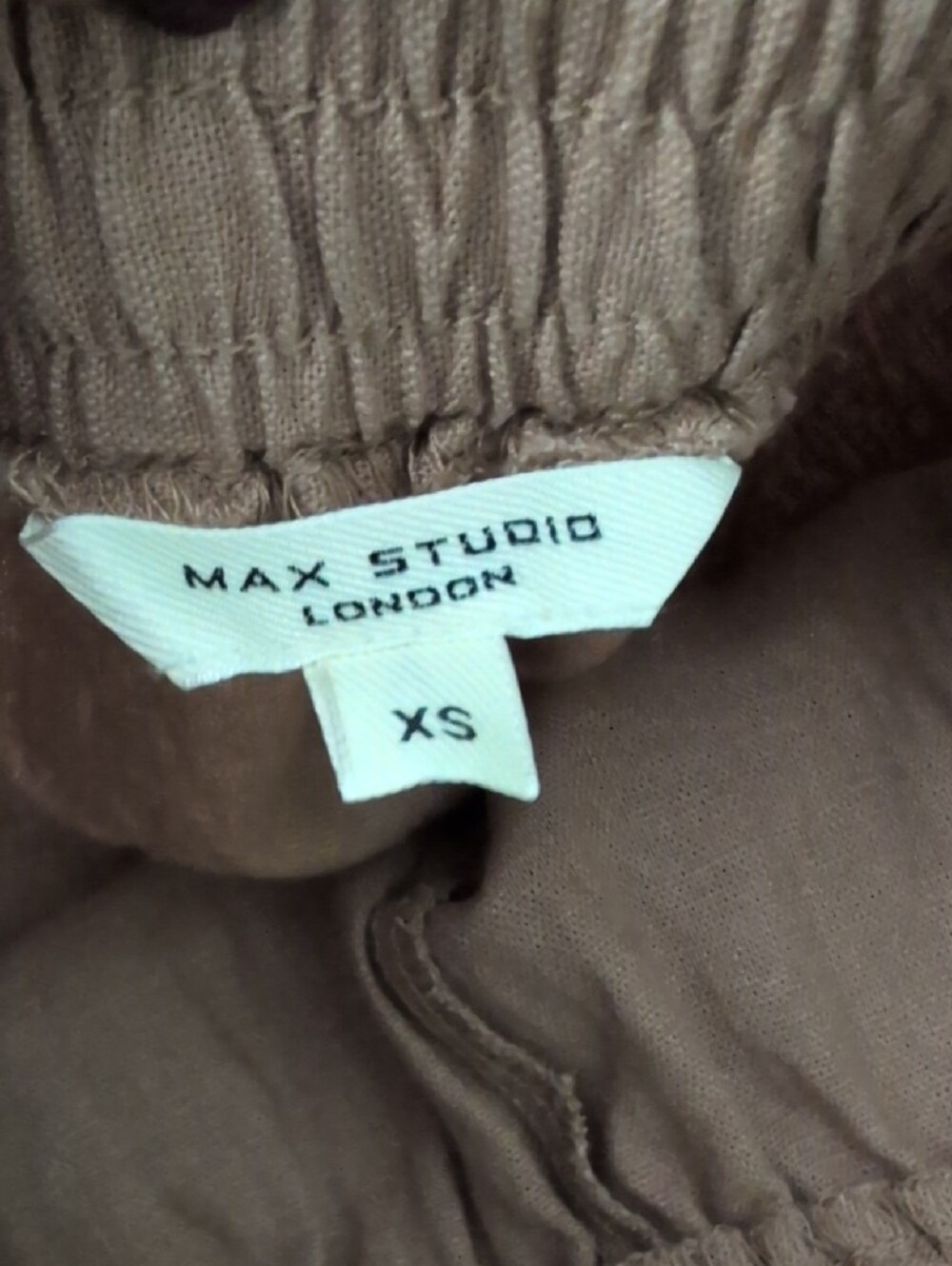 Max Studio Beige Wide-Leg Drawstring Pants - Picture 2 of 3